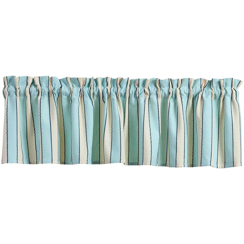 Park Designs Dockside Stripe Valance Curtain 72 in x 14 in - One Valance